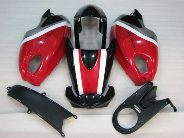 Online Blanco Rojo Negro Brillante Kits Carenados Moto Ducati Monster 696 2008-2012