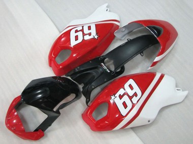Online Blanco Rojo Negro Brillante 69 Carenado Moto Ducati Monster 696 2008-2012