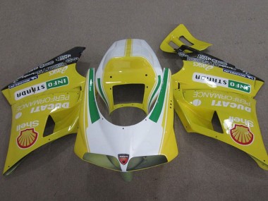 Online Amarillo Blanco Verde Shell Info Strrda Carenado Moto Ducati 748 1993-2005