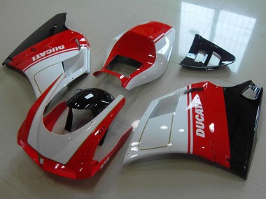 Online Blanco Rojo Negro Brillante Carenado Moto Ducati 916 1993-2005