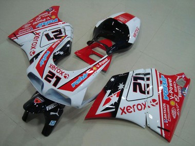 Online Blanco Rojo Negro Brillante Valsir Xerox 21 Carenado Moto Ducati 748 916 996 996S 1993-2005