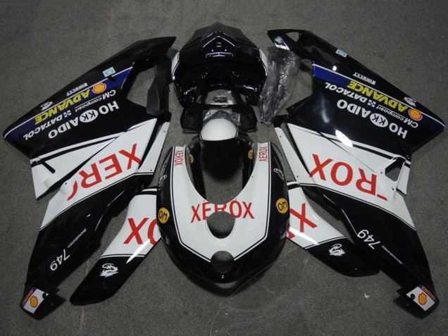 Online Blanco Negro Brillante Rojo Xerox Carenado Moto Ducati 749 2005-2006