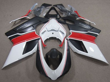 Online Blanco Rojo Negro Mate Marvic Carenado Moto Ducati 848 1098 1198 2007-2014