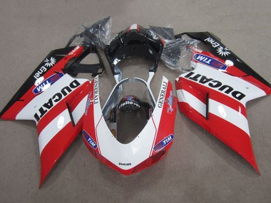 Online Rojo Blanco Negro Generali Tim Carenado Moto Ducati 1098 2007-2014