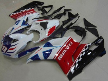 Online Blanco Rojo Negro Azul Corse 69 Carenado Moto Ducati 1098 2007-2014