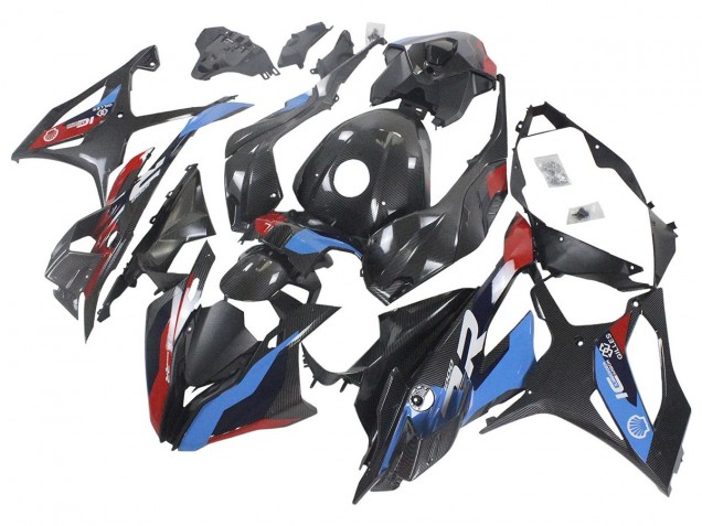 Online Azul Rojo FibraCarbono Carenado Moto BMW S1000RR 2023-2024