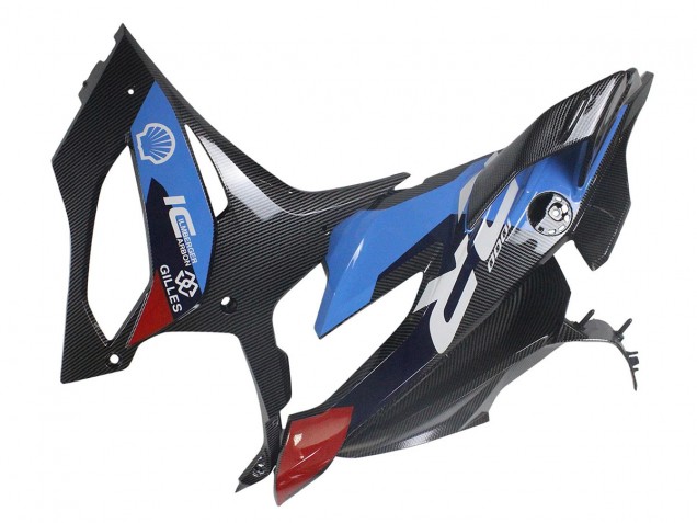 Online Azul Rojo FibraCarbono Carenado Moto BMW S1000RR 2023-2024
