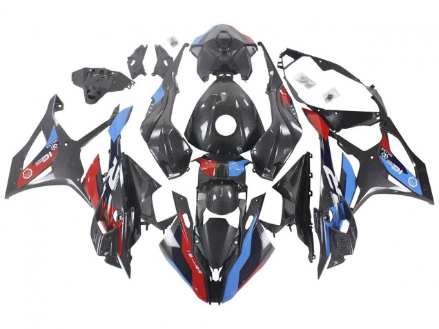 Online Azul Rojo FibraCarbono Carenado Moto BMW S1000RR 2023-2024