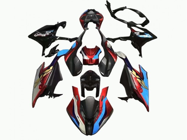 Online Negro Azul Rojo Oro EstiloCarrera Carenados Moto BMW S1000RR 2019-2022