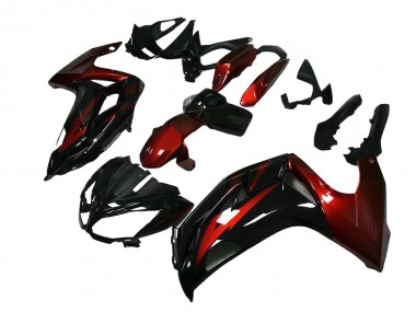 Online Rojo Negro Brillante Carenado Moto Kawasaki EX650 2012-2016