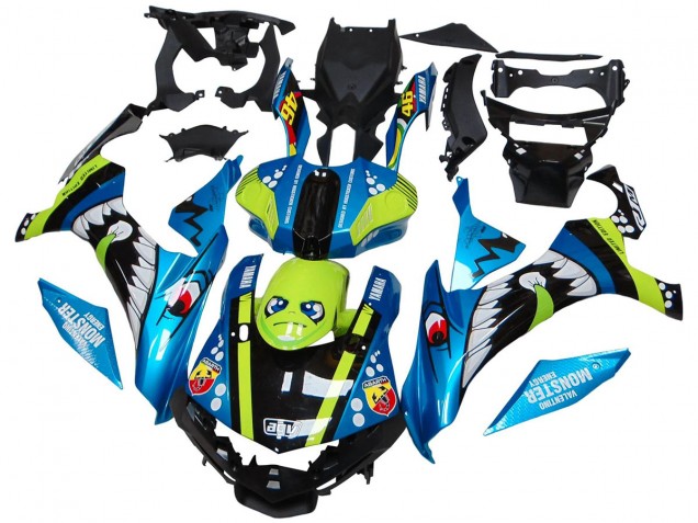 Online Azul Verde Negro Tiburón Carenado Moto Yamaha YZF R1 2015-2019