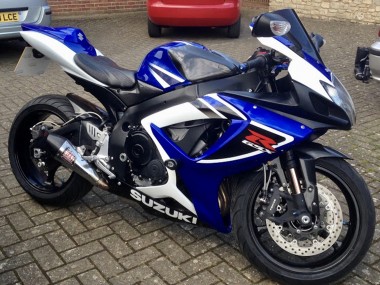 Online Blanco Azul Negro Raya Carenado Moto Suzuki GSXR 750 2006-2007