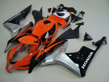 Naranja Plata Negro Inyección Kits Carenado Moto CBR 600 RR 07-08