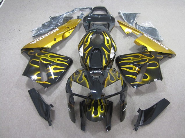 Negro Amarillo Llama Carenado Moto CBR 600 RR 05-06 Negro Amarillo Llama Carenado Moto CBR 600 RR 05-06