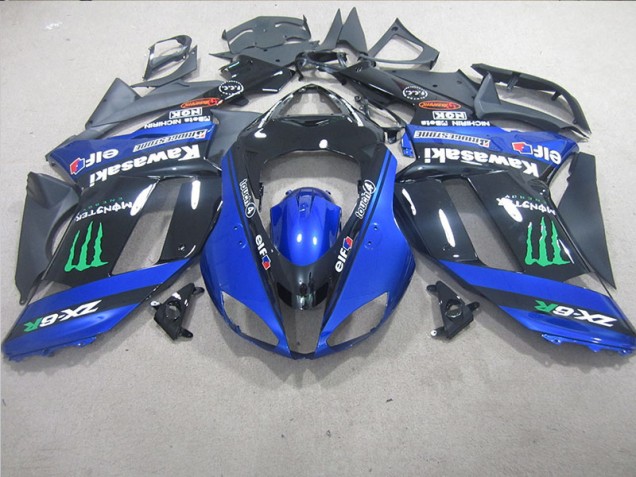 Negro Azul Monster Carenado Moto ZX6R 07-08 Negro Azul Monster Carenado Moto ZX6R 07-08