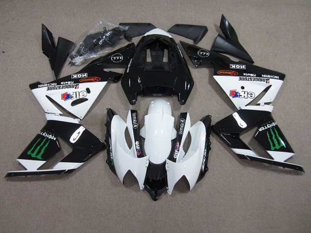 Negro Blanco Monster Carenado Moto ZX10R 03-05 Negro Blanco Monster Carenado Moto ZX10R 03-05