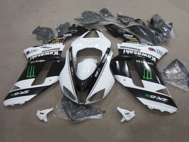 Negro Blanco Monster Carenado Moto ZX6R 07-08