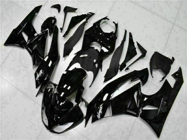 Negro Blanco Ninja Carenado Moto ZX6R 09-12 Negro Blanco Ninja Carenado Moto ZX6R 09-12