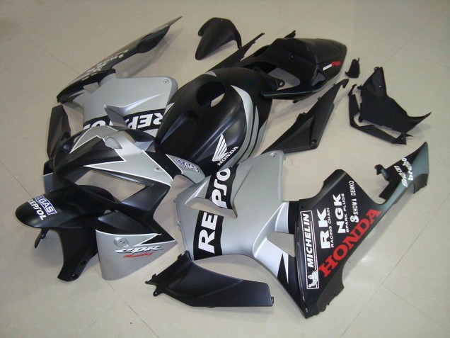 Negro Mate Plata Repsol Carenado Moto CBR 600 RR 05-06 Negro Mate Plata Repsol Carenado Moto CBR 600 RR 05-06