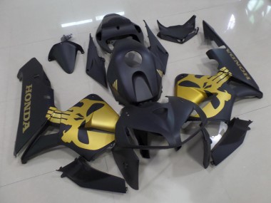 Negro Mate con Oro Cráneo Carenado Moto CBR 600 RR 05-06