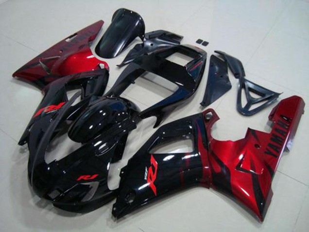 Negro Rojo Carenado Moto R1 98-99 Negro Rojo Carenado Moto R1 98-99