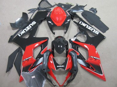Negro Rojo Inyección Kit Carenado Moto GSXR 1000 K5 05-06