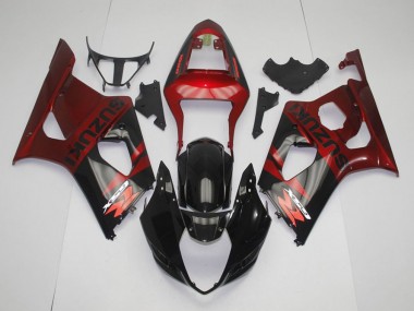 Negro Rojo Kits Completo Carenado Moto GSXR 1000 K3 03-04