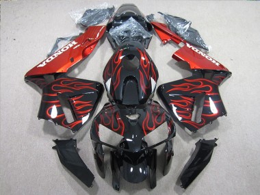 Negro Rojo Llama Carenado Moto CBR 600 RR 05-06