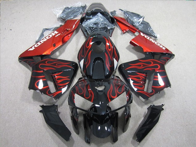 Negro Rojo Llama Carenado Moto CBR 600 RR 05-06 Negro Rojo Llama Carenado Moto CBR 600 RR 05-06