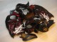 Negro Rojo Llama Carenado Moto GSXR 1300 Hayabusa 96-07 Negro Rojo Llama Carenado Moto GSXR 1300 Hayabusa 96-07
