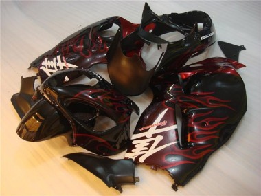 Negro Rojo Llama Carenado Moto GSXR 1300 Hayabusa 96-07