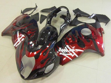 Negro Rojo Llama Kits Carenado Moto GSXR 1300 Hayabusa 96-07