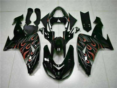 Negro Rojo Llama Kits Completo Carenado Moto ZX10R 06-07
