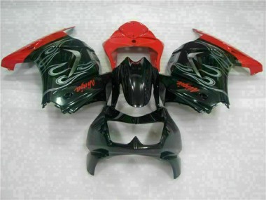 Negro Rojo Ninja Carenado Moto EX250 08-12