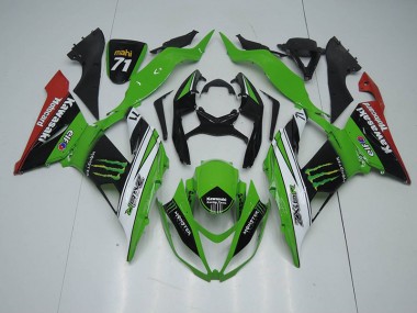 Negro Verde Blanco Monster Carenado Moto ZX6R 13-18