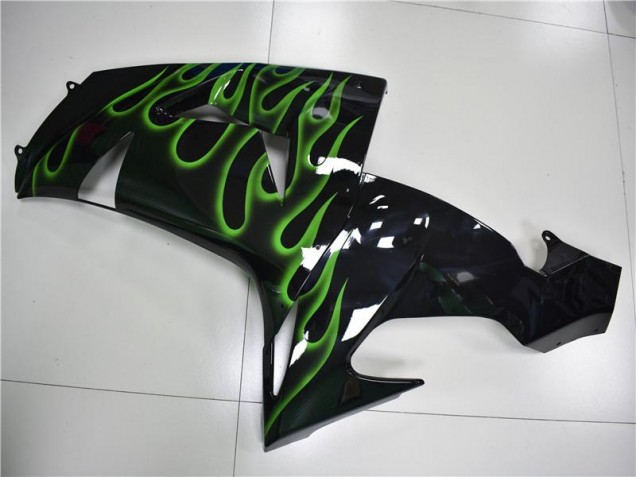 Negro Verde Llama Carenado Moto ZX10R 06-07