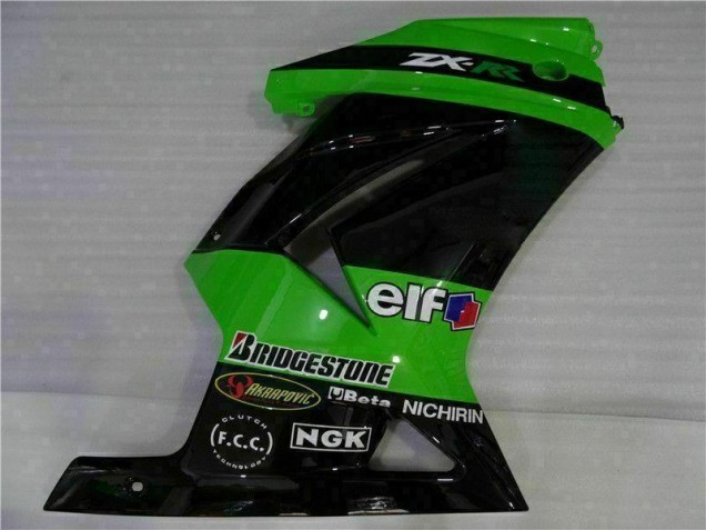 Negro Verde Plástico Moto EX250 08-12