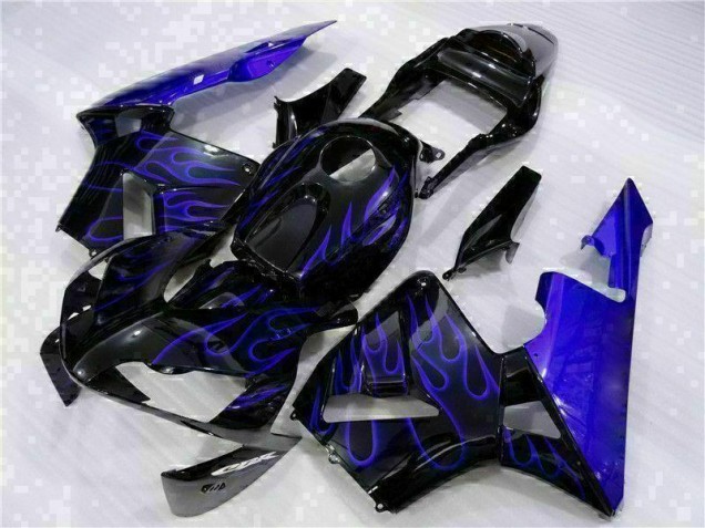 Negro con Azul Llama Carenado Moto CBR 600 RR 03-04