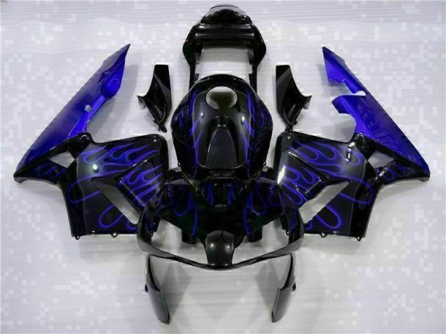 Negro con Azul Llama Carenado Moto CBR 600 RR 03-04