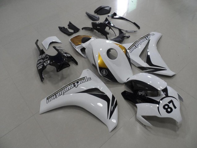Negro y blanco y dorado Carenado Moto CBR 1000 RR 08-11 Negro y blanco y dorado Carenado Moto CBR 1000 RR 08-11