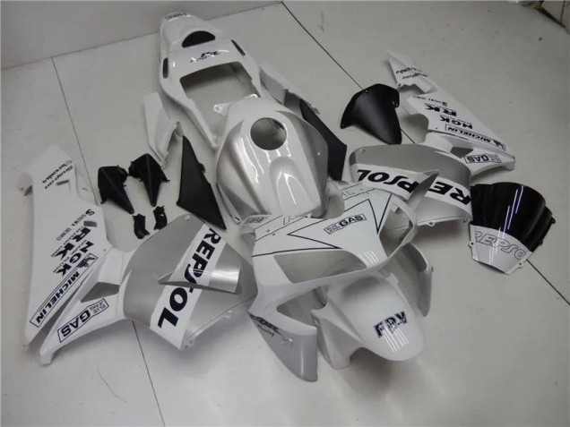 Plata Blanco Negro Repsol Carenado Moto CBR 600 RR 03-04 Plata Blanco Negro Repsol Carenado Moto CBR 600 RR 03-04
