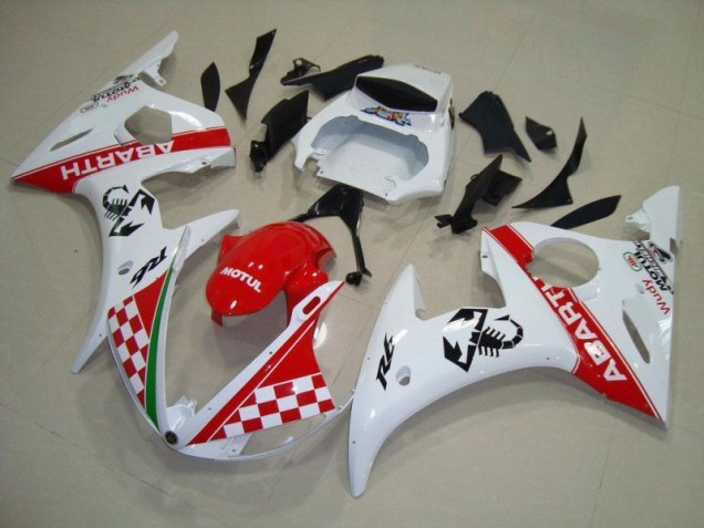 Rojo Blanco ABS Moto Plástico R6 03-05 Rojo Blanco ABS Moto Plástico R6 03-05