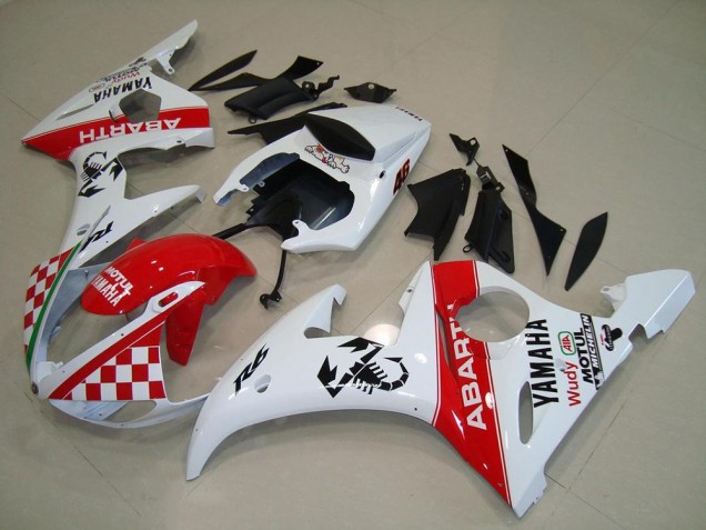 Rojo Blanco ABS Moto Plásticos R6 03-05 Rojo Blanco ABS Moto Plásticos R6 03-05