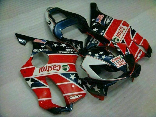 Rojo Blanco Azul Castrol Cycle World Carenado Moto CBR 600 F4i 01-03 Rojo Blanco Azul Castrol Cycle World Carenado Moto CBR 600 F4i 01-03