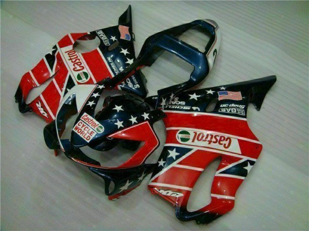 Rojo Blanco Azul Castrol Cycle World Carenado Moto CBR 600 F4i 01-03 Rojo Blanco Azul Castrol Cycle World Carenado Moto CBR 600 F4i 01-03