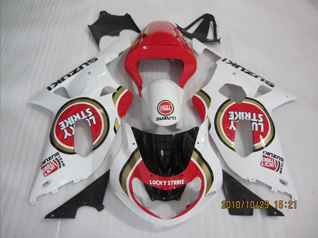 Rojo Blanco Lucky Strike Carenado Moto GSXR 600 K1 K2 K3 01-03 Rojo Blanco Lucky Strike Carenado Moto GSXR 600 K1 K2 K3 01-03