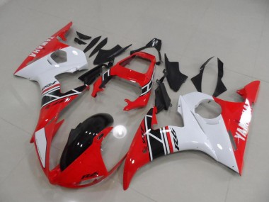 Rojo & Blanco & Negro Carenado Moto R6 03-05