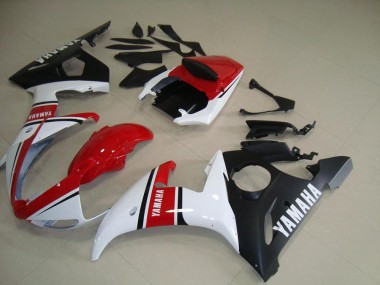 Rojo Blanco Negro Mate Carenado Moto R6 03-05