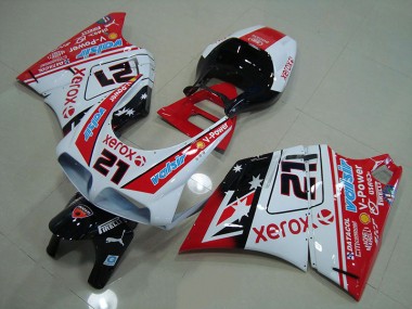 Rojo Blanco Xerox 21 ABS Kits Carenado Moto Ducati 748 916 996 996S 93-05