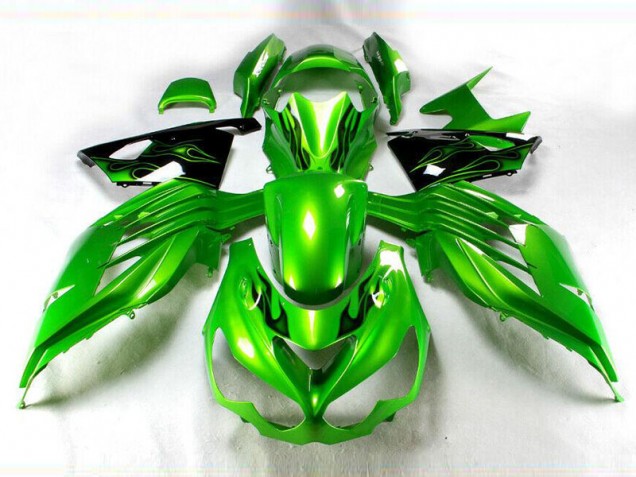 Verde Negro Carenado Moto ZX14R ZZR 1400 12-21